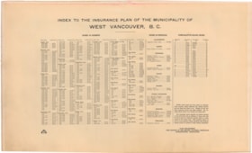 Insurance plan of Greater Vancouver, B.C., Volume 24 Municipality of West Vancouver - Index thumbnail
